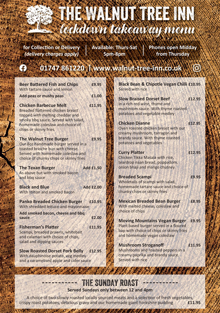 The Walnut Tree Inn Mere Quality Pub Food served all day B&B